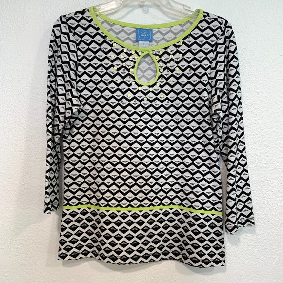 NWOT Lark Lane Stretch Tunic Top Embellished Sz S - Picture 1 of 8